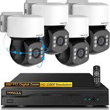 OOSSXX PTZ Full HD HD-Wired Outdoor Security Camera System Indoor House Dome PTZ 360 Camera Home DVR Systems Video Surveillance CCTV Cameras